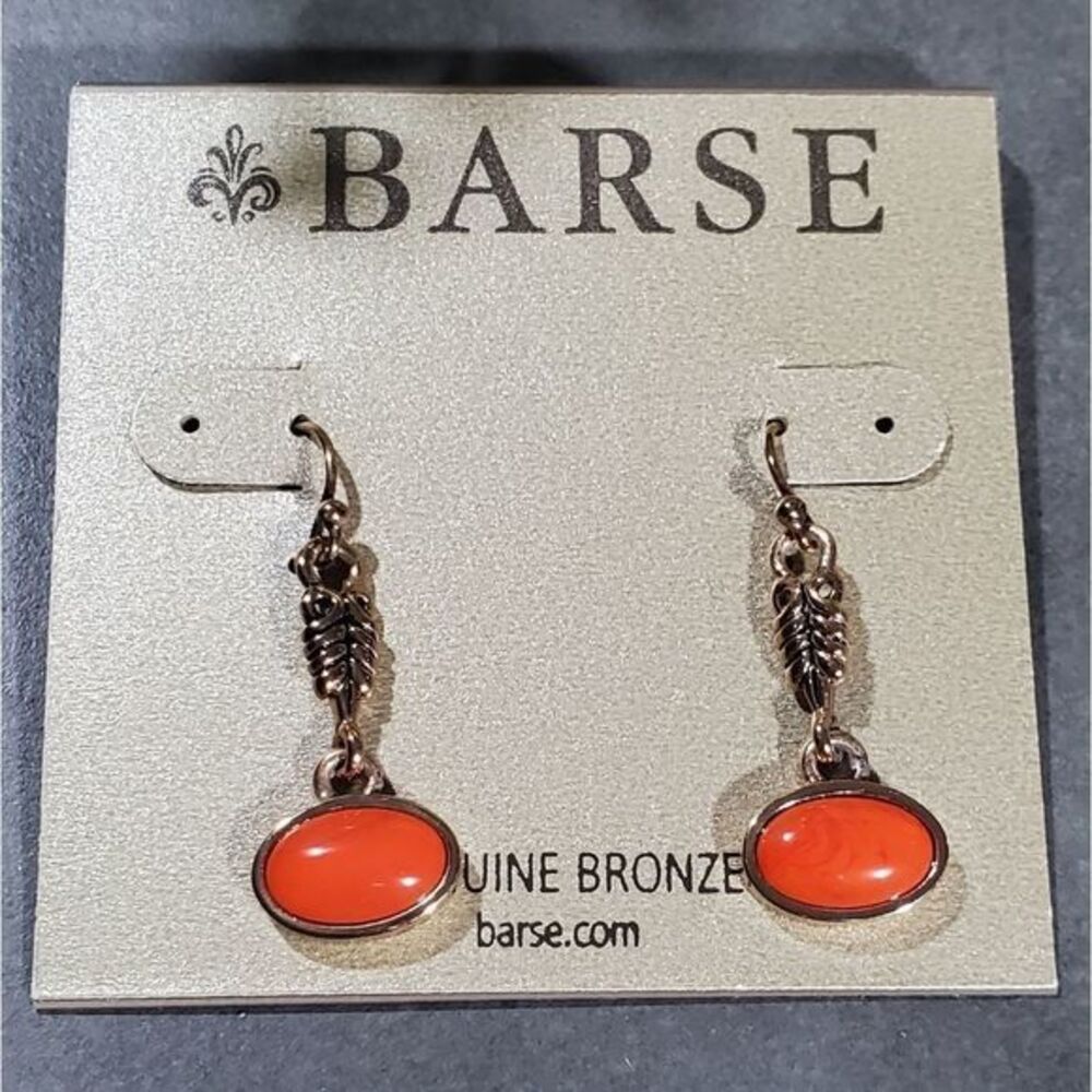 Barse bronze genuine‎ stone earrings New